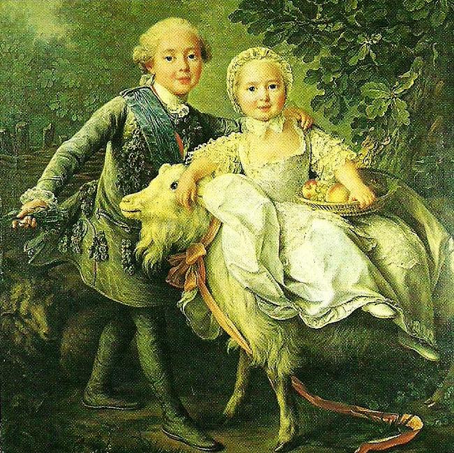 charles de france and his sister marie- adelaide, Francois-Hubert Drouais